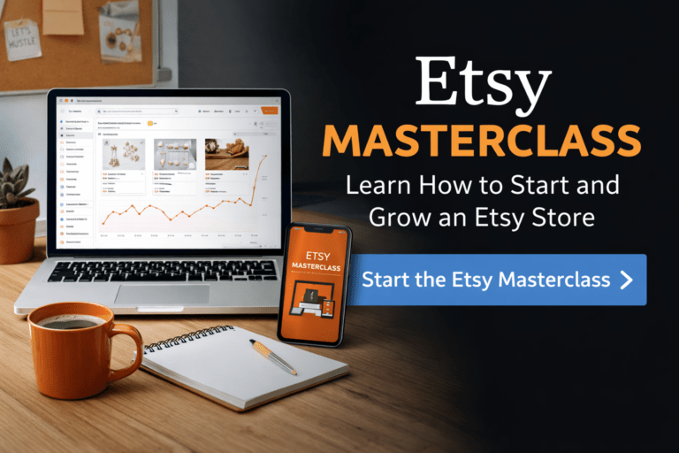 Etsy Masterclass Review: Earn 40% Commission Per Sale Etsy Masterclass Promotional Setup