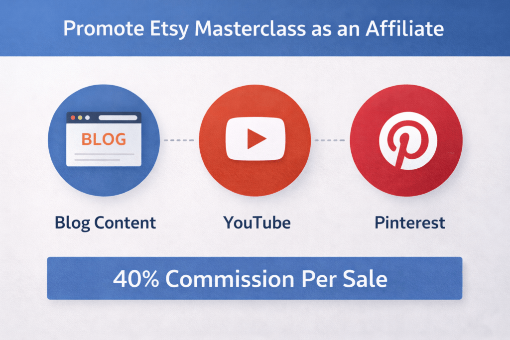 Etsy Masterclass Review: Earn 40% Commission Per Sale Ways to promote Etsy Masterclass as an affiliate marketer